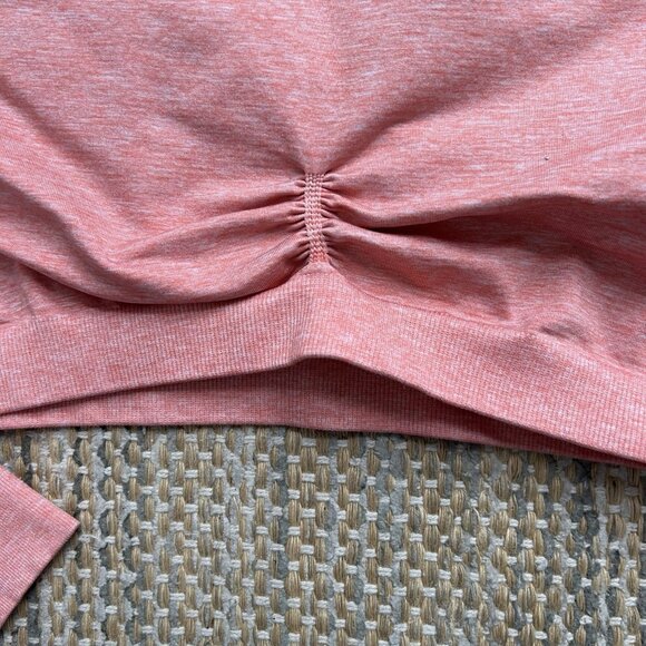 Gymshark Adapt Marl Orange Crop Top Long Sleeve Large Ruched Training Stretch - Picture 13 of 13